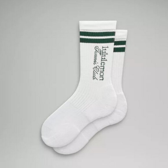 NWT Lululemon Daily Stride Ribbed Comfort Crew Socks Tennis Club - Size Large - Picture 1 of 8